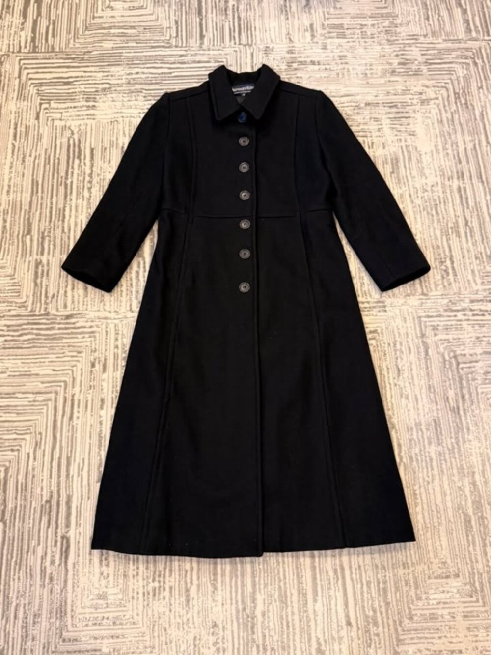 Herman Kay women's size 8 long wool Black warm coat Vintage